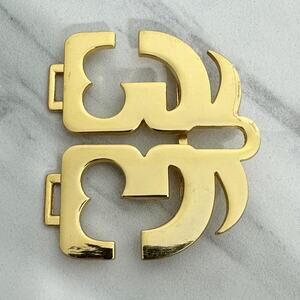 Gold Ornate Cutout Abstract Statement Belt Buckle Single Piece Fits Up To 2" ✨